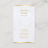 Carte De Visite Modèle de script manuscrit moderne Marble Gold (Dos)