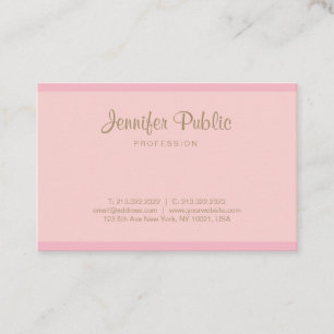 Carte De Visite Modèle de script moderne élégant rose or main