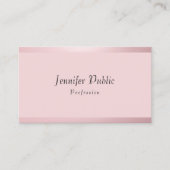 Carte De Visite Modèle de script Rose or moderne élégant tendance (Devant)
