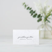 Carte De Visite Modèle de script simple en marbre élégant Profil (Debout devant)