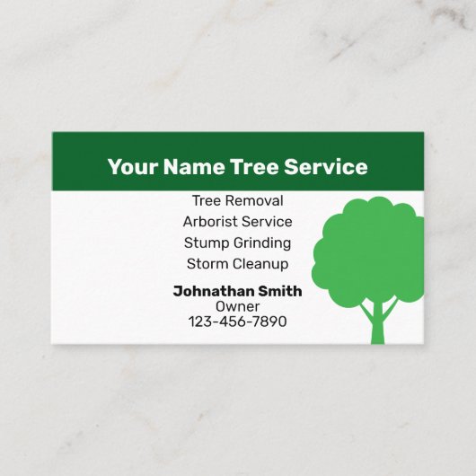 Carte De Visite Modèle de service d'arbre de nom d'entreprise (Devant)