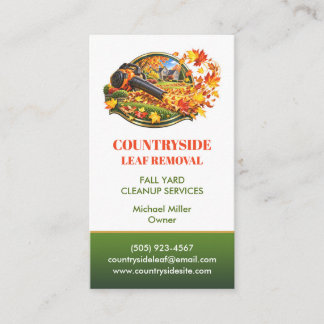 Carte De Visite Modèle de service de déblaiement de feuilles et de