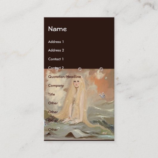 Carte De Visite Modèle de sirène (Devant)