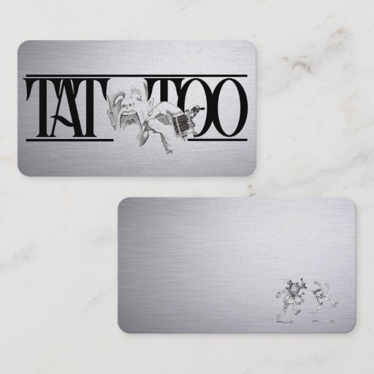 Carte De Visite Modèle de tatouage puissant, voiture d'affaires 3, (Devant / Derrière)