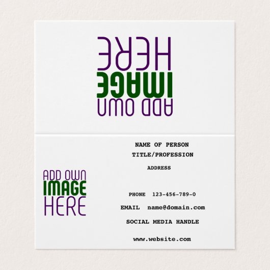 CARTE DE VISITE MODÈLE DE TEXTE D'IMAGE BLANCHE SIMPLE MODERNE (Extérieur déplié)