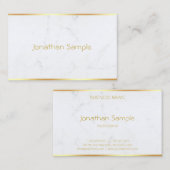 Carte De Visite Modèle de texte en marbre moderne sophistiqué (Devant / Derrière)