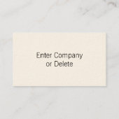 Carte De Visite Modèle de texte noir simple (Dos)