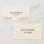 Carte De Visite Modèle de texte noir simple (Devant / Derrière)