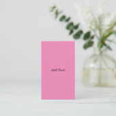 Carte De Visite Modèle de texte personnalisable rose (Debout devant)