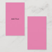 Carte De Visite Modèle de texte personnalisable rose (Devant / Derrière)