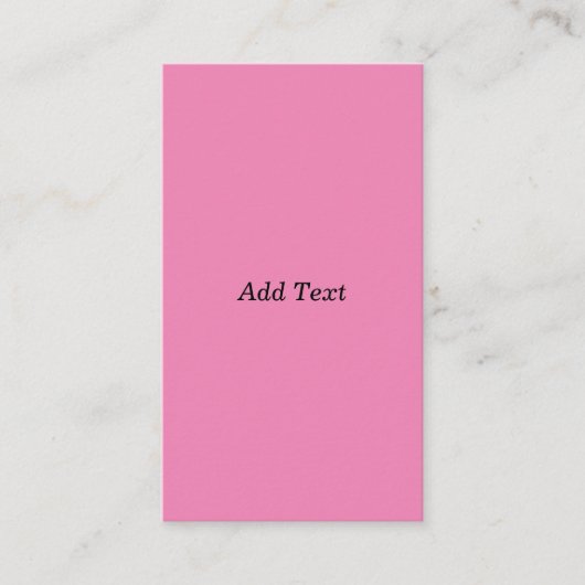 Carte De Visite Modèle de texte personnalisable rose (Devant)