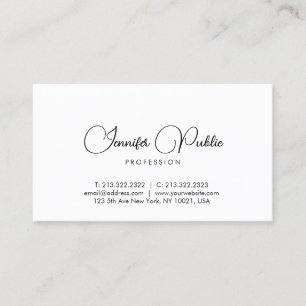 Carte De Visite Modèle de typographie Élégant minimaliste moderne