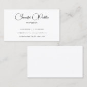 Carte De Visite Modèle de typographie moderne simple et personnali (Devant / Derrière)