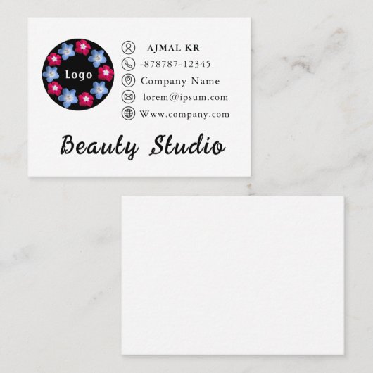 Carte de visite modèle de variété (Devant / Derrière)