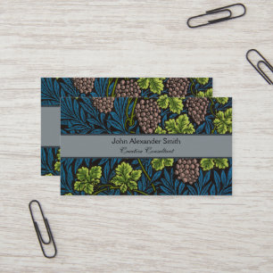 Carte De Visite Modèle de vigne de raisin noir sans couture de Wil
