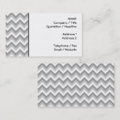 Carte De Visite Modèle de zigzag gris et blanc (Devant / Derrière)