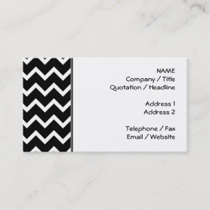 Carte De Visite Modèle de zigzag noir et blanc