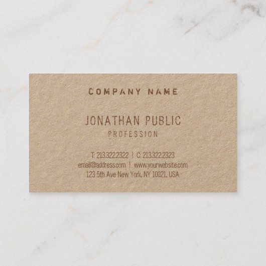 Carte De Visite Modèle d'Elegant Modern Distressed Text Company (Dos)