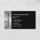 Carte De Visite Modèle d'entreprise de construction (Devant)