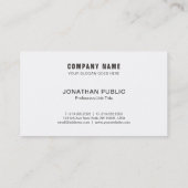 Carte De Visite Modèle d'entreprise simple noir et blanc élégant (Dos)