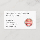 Carte De Visite Modèle des nominations au bureau des dentistes de  (Devant)