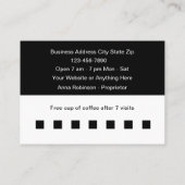 Carte De Visite Modèle des récompenses client de la Boutique de ca (Dos)
