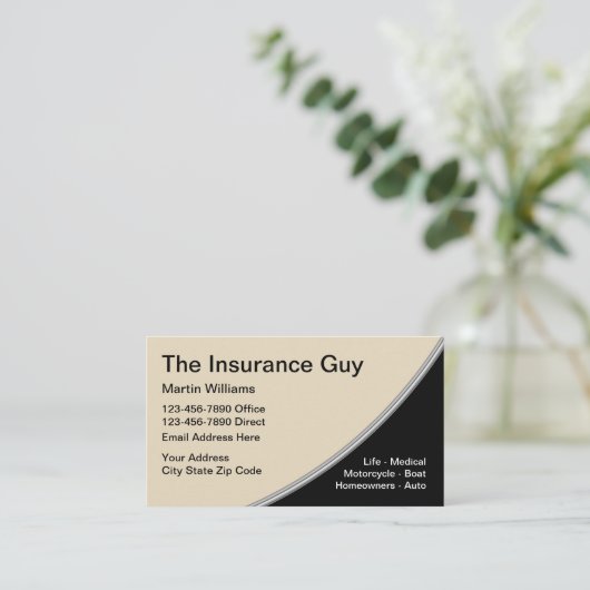 Carte De Visite Modèle des services d'assurance (Debout devant)