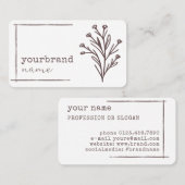 Carte De Visite Modèle d'image Fleur Florale Rustique Blanc clair (Devant / Derrière)