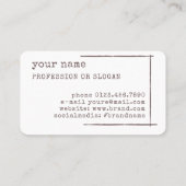 Carte De Visite Modèle d'image Fleur Florale Rustique Blanc clair (Dos)