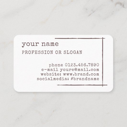 Carte De Visite Modèle d'image Fleur Florale Rustique Blanc clair (Dos)