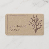 Carte De Visite Modèle d'image Rustique Floral papier Kraft (Devant)