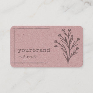 Carte De Visite Modèle d'image Rustique Floral papier Kraft