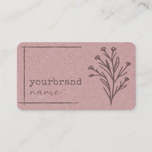 Carte De Visite Modèle d'image Rustique Floral papier Kraft (Devant)