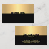 Carte De Visite Modèle d'or noir élégant professionnel moderne (Devant / Derrière)