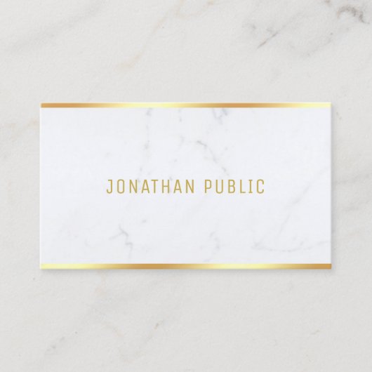 Carte De Visite Modèle d'or pour Marbre blanc moderne professionne (Devant)