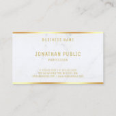 Carte De Visite Modèle d'or pour Marbre blanc moderne professionne (Dos)