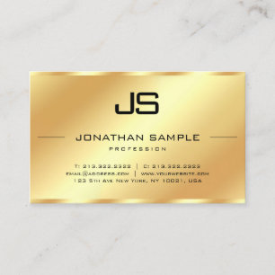 Carte De Visite Modèle d'or professionnel Monogramme initial moder