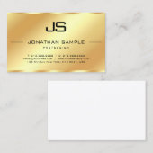 Carte De Visite Modèle d'or professionnel Monogramme initial moder (Devant / Derrière)