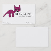 Carte De Visite Modèle du logo de Chien Petroglyph - Chien pourpre (Devant / Derrière)