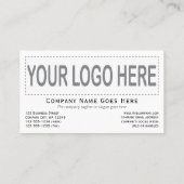 Carte De Visite Modèle du logo photo horizontal blanc double face (Dos)