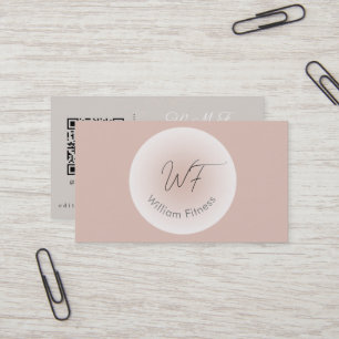 Carte De Visite Modèle éditable avec code QR minimaliste élégant