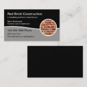 Carte De Visite Modèle éditable de constructeur de construction mo (Devant / Derrière)