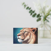 Carte De Visite Modèle éditable de portrait de lion de profil (Debout devant)