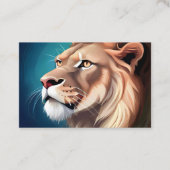 Carte De Visite Modèle éditable de portrait de lion de profil (Devant)