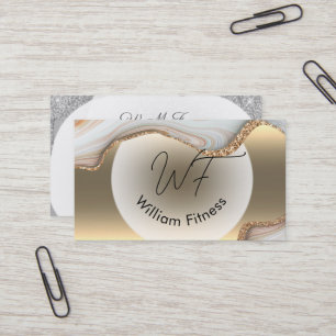 Carte De Visite Modèle éditable Minimaliste Élégant Glitter Drips