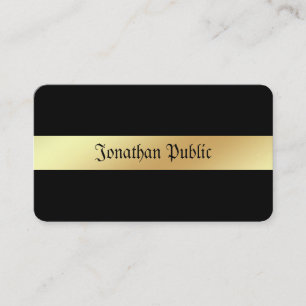Carte De Visite Modèle élégant Black & Gold personnalisé
