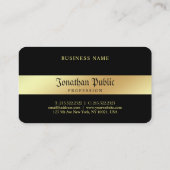 Carte De Visite Modèle élégant Black & Gold personnalisé (Dos)