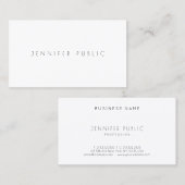 Carte De Visite Modèle Elegant Blanc Design Professionnel Moderne (Devant / Derrière)