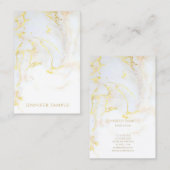 Carte De Visite Modèle élégant d'or de marbre à la mode moderne (Devant / Derrière)