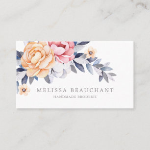 Carte De Visite Modèle élégant fait sur commande floral de pivo